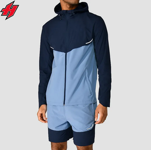 Conjunto Deportivo de 2 Piezas, Chaqueta y Pantalones Cortos, Estilo Urbano, 100% Nailon, Bloques de Color, Impresión DTG Personalizada, Cortavientos - Product Image 2