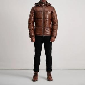 Chaqueta de Cuero Genuino con Capucha Marrón para Hombre, Estilo Urbano, Impermeable, Transpirable, de Secado Rápido, para Motocicleta de Invierno - Product Image 4