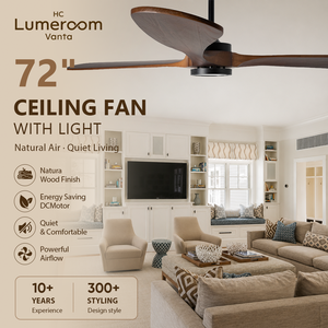 USA In Stock 72 Inch Solid Wood <b>Ceiling</b> Fan with <b>Light</b> Quiet DC Motor <b>Remote</b> <b>Control</b> for Large Room Living Room - Product Image 1