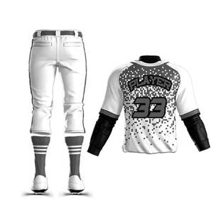 Camisa de béisbol con botones sublimados hechos a medida con pantalón largo, fabricante de uniformes de béisbol transpirables para hombres en Pakistán - Product Image 4