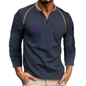 <b>Men's</b> Long Sleeve <b>Shirt</b> with Pocket Lightweight Button Cotton <b>T</b>-<b>shirt</b> Slim <b>Fit</b> Reglan <b>Muscle</b> <b>Shirts</b> Color - Product Image 1