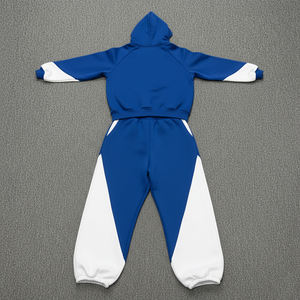 Ensemble 2 pièces réversible uni de qualité supérieure, imprimé à l'écran sur mesure, 100% coton, poids moyen, style streetwear, coupe évasée, pour l'hiver - Product Image 6