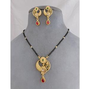 ชุด mangalsutra ประดับด้วยต่างหูประดับอัญมณีประดับทองคุณภาพระดับพรีเมียมพร้อมต่างหูสำหรับงานแต่งงานและคอลเลกชันสวมใส่ทุกวันสำหรับผู้หญิง - Product Image 1