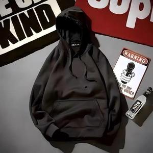 Sweat-shirts en polaire respirants et écologiques à imprimé sur le devant pour l'automne/hiver, hommes et femmes, sweat-shirt à capuche uni, poche ample, tendance streetwear - Product Image 3