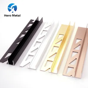 Meilleurs nouveaux produits de 2023 2.5m métal aluminium céramique bande d'angle or forme l garniture de profilé de carreaux