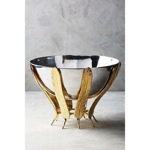 Bol de service artistique en argent à pieds griffes, plat central unique en métal pour repas de luxe et décoration de table remarquable - Product Image 4