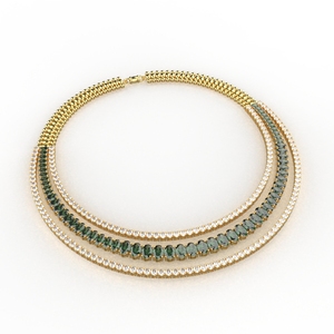 Collar de ónix verde pulido de oro Avarta con pendiente - Product Image 2