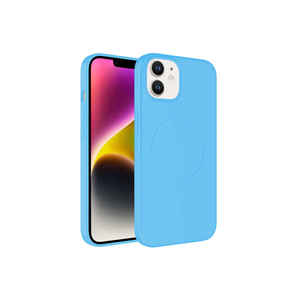 Coque de protection sans fil Netzy Pastel Light Blue compatible MagSafe, en silicone souple pour iPhone 12 Plus - Product Image 1