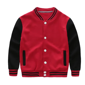 ODM OEM al por mayor en blanco niños Varsity Letterman chaqueta con mangas de cuero personalizado bombardero de alta calidad - Product Image 1
