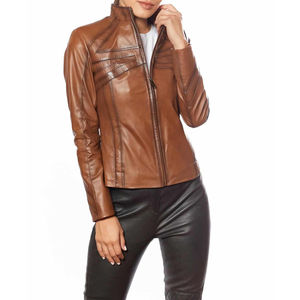 Veste en cuir à manches longues en fausse fourrure imprimée tendance et élégante, respirante, fermeture éclair, hiver, haute qualité, tricotée sur mesure - Product Image 5