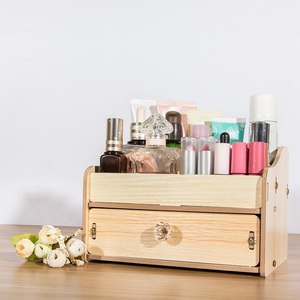 Natural Wooden <b>Makeup</b> Organizer Rectangle Shape Modern Design With Multiple Compartments For Storage Made in Vietnam - Product Image 6