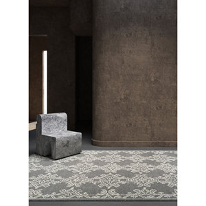 Tapis Imara en laine et viscose tufté à la main, gris et noir, motif géométrique rayé, pour la maison, le couloir, la chambre, forme rectangulaire, 3D Tra-14610 - Product Image 5
