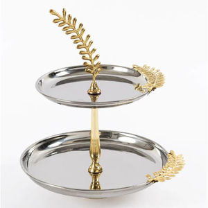 Soporte decorativo para servir magdalenas y pasteles de diseño moderno, soporte para servir de 2 niveles, soporte para pasteles plateado y dorado a un precio razonable - Product Image 1