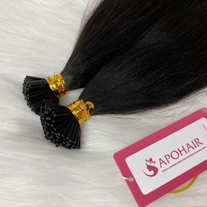 ผมต่อผมผมผมต่อปลายเคราตินผมปลายแหลมผมสีดำธรรมชาติแท้ - Product Image 5