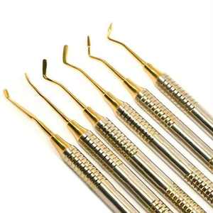 Kit de Instrumentos Dentales Manuales de Alta Calidad para Composite, Puntas Doradas, Rellenadores de Acero Inoxidable, Herramientas de Dentista de Astrin Surgical - Product Image 3