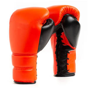 Gants de boxe en cuir de vachette doré de haute qualité avec poignet lacé Gants d'arts martiaux d'entraînement en cuir PU - Product Image 1