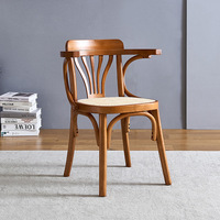 Chaise en bois rétro pour restaurant, mobilier de restaurant, café, hôtel, chaise inclinable en bois massif, chaise à dossier, ensemble de tabourets