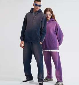 Meilleure quantité en gros dernière conception plaine hommes lavé à l'acide survêtement bas prix solide sur mesure hommes lavé à l'acide survêtements - Product Image 5