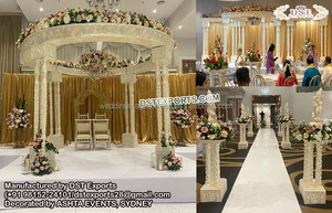 Décoration de Mandap Delizio pour Mariage en Plein Air, Décoration de Piliers Delizio pour Mariage, Décoration de Mandap de Mariage Indien Tendance aux États-Unis - Product Image 3