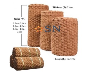 แผ่นใยมะพร้าวเวียดนาม 100% ใยมะพร้าวธรรมชาติ เป็นมิตรกับสิ่งแวดล้อม ย่อยสลายได้  แผ่นลายดิบ ม้วน  หลายขนาด ขายส่ง - Product Image 5