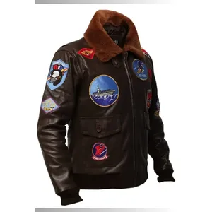 <b>Men's</b> Top Gun Bomber Maverick <b>Leather</b> <b>Jacket</b> - Product Image 2