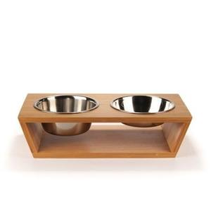 Comedero Doble para Perros con Forma de Hueso de Madera Simple, con Patas Elevadas, Ligero, Duradero y Elegante, en Oferta - Product Image 5