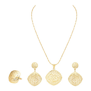Conjunto de colgante de Latón chapado en oro Premium exclusivo, joyería ortodoxa religiosa de moda para mujer para compromiso de fiesta de boda - Product Image 2