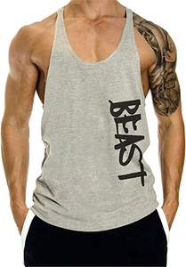 Débardeur de sport sans manches à col en V 100 % polyester à séchage rapide personnalisable pour hommes, idéal pour la musculation, fabriqué au Pakistan 2026 - Product Image 2