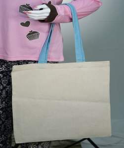 Bolsa de Compras Ecológica de Algodón Orgánico, Ligera, Mediana, con Cierre de Botón y Cremallera, Reciclada, Promocional, al por Mayor - Product Image 3