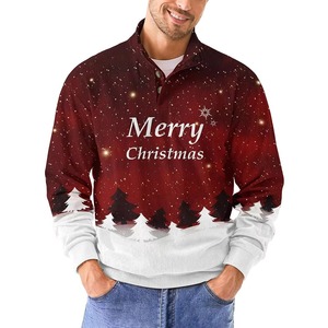 Nouveau design Pull à capuche pour homme de Noël Confortable et tendance 100% polyester Noël avec logo personnalisé Faible MOQ - Product Image 3