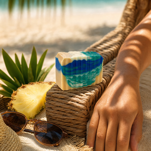 Hecho a Mano: ¿Dónde está la playa? Jabón Sólido Antiacné para Rostro/Baño/Inodoro con Ingredientes Blanqueadores de Té Verde y Árbol de Té - Product Image 2