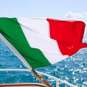 Drapeau italien 12x18 pouces, petit drapeau national italien pour bateau, couleurs vives, drapeau d'Italie avec 2 œillets en laiton, polyester imperméable - Product Image 1