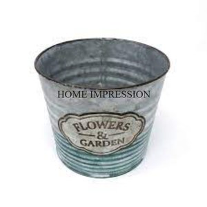 Premier nouveau planteur de décoration de fleurs élégant en galvanisé rond fait à la main jardinières et pots de fleurs à bon prix - Product Image 3