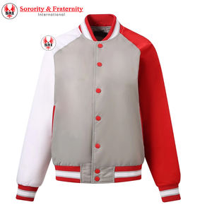 High Quality Customized Ladies Delta Sigma Collar <b>stand</b> Winter Breathable Custom Women long sleeves Denim crop Varsity Jacket - Product Image 4