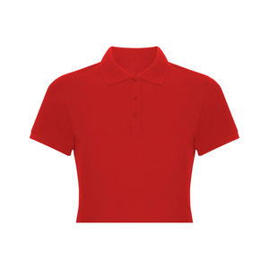 เสื้อเชิ้ตผู้หญิงผ้าฝ้ายแท้ 100% สไตล์อังกฤษ แขนสั้น สีแดง ระบายอากาศได้ดี เป็นมิตรกับสิ่งแวดล้อม โลโก้ปั๊มนูนด้านหน้า ผ้าถัก - Product Image 4