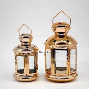 Different Design Tableware <b>Lantern</b> Wooden and Stainless Steel Designer Fancy Look Luxurious Design Attractive Look Candle Holder - Product Image 3