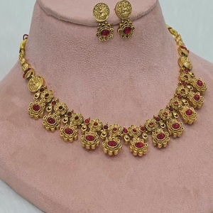 Bijoux de mode pour femmes plaqués or pour budgets Ensemble de colliers de fête exclusifs Boucles d'oreilles Cadeaux de mariage - Product Image 4