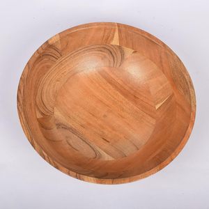 Bol de service en bois d'acacia, bol à fruits, amical et parfait pour la salade, les légumes et les fruits, bol à salade simple (10 "x 10" x 3 ") - Product Image 3