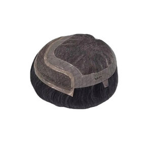 วิกผมแท้แบบโมโน ฟรอนท์ เลซ ผมจีนแท้ เกรดเวอร์จิ้น เรมี่  แบบแพทช์ ผมหยิกตรง ลอนลึก สี 1b+เทา - Product Image 2