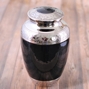 Vente en gros d'urne de crémation en laiton noir perlé pour cendres humaines, urne commémorative pour adultes, fournisseur, fabricant, exportation directe en vrac en usine - Product Image 1