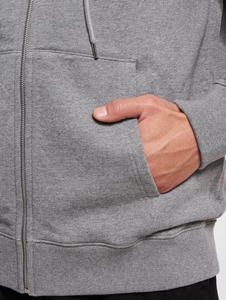 Sweat à capuche à fermeture éclair intégrale pour hommes Sweat-shirt polaire décontracté Veste à capuche surdimensionnée avec cordon de serrage et poche Streetwear épais et chaud - Product Image 6