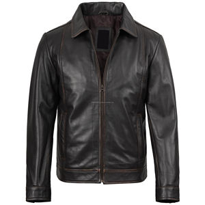 Chaqueta de moda de cuero de calidad superior para hombre, el mejor diseño con cuello levantado, precio de venta caliente, chaqueta de cuero personalizable para hombre - Product Image 5
