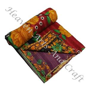 Kantha <b>Quilt</b> Gudari Kantha <b>Quilt</b> Gudari Hot Selling Wholesale Gold Supplier GD1064 Handmade Kantha <b>Quilt</b> Cotton Printed <b>Indian</b> - Product Image 6
