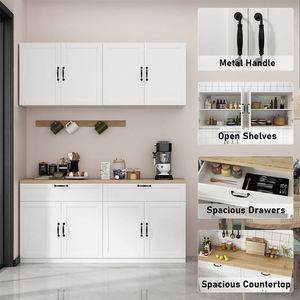 Fabricante de Gabinetes de Cocina Modernos de Acrílico Blanco Estilo Shaker con Membrana de PVC y Melamina MDF, Venta Directa de Fábrica - Product Image 3