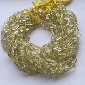 Perles ovales lisses en quartz citron jaune naturel de 6 mm, 8 mm, 10 mm, certifiées IGI, pour la création de bijoux - Product Image 1