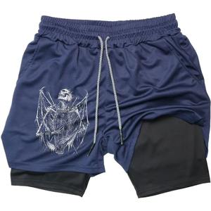 <b>Men's</b> Summer Fitness Casual Anime mesh <b>shorts</b> 2 in 1 <b>Compression</b> <b>Shorts</b> for <b>Men</b> Gym Workout Running Athletic Activewear - Product Image 3