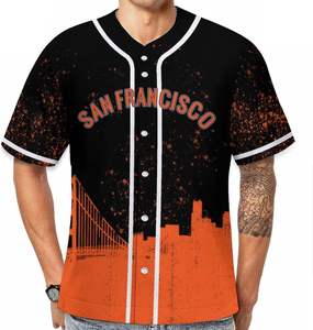 Vente en gros de chemises à boutons de baseball personnalisées 2023-24 nouveau maillot de baseball unique avec logo personnalisé imprimé nouvelle mode - Product Image 1