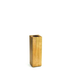 Vase à fleurs en bois artisanal, forme rectangulaire haute, décoration minimaliste, bois naturel, accent moderne pour l'intérieur, style table ou sol - Product Image 5