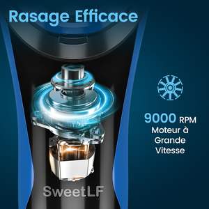 Rasoir électrique pour homme, charge rapide, autonomie de 120 minutes, tête flottante 4D, affichage LED, étanche, utilisation humide/sèche, IPX7, tondeuse à barbe - Product Image 4