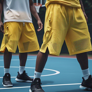 Baggy High <b>Drawstring</b> Waist Mesh Shorts Men Football Basketball 100% Polyester Mesh Shorts Men's - Product Image 1